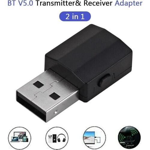 2 in 1 Wireless Bluetooth 5.0 Audio Receiver Transmitter 3.5mm Jack RCA Mini Adapter for TV PC Headphone Tablet