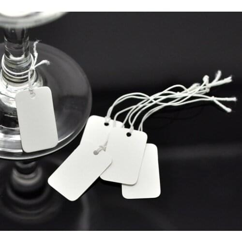 200-300pcs Price Label Tags String Tie Watch Jewelry Display Merchandise Price Label Paper Cards Rectangular Blank Price Tag