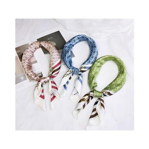 70*70cm Horseshoe Chain Small Square Scarf Womens All-match Korean-Style Neckerchief Scarf