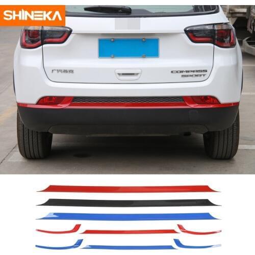 SHINEKA ABS Auto Tail Rear Bar Bumper Decoration Cover Trim Strip Sticker Fit For Jeep Compass 2017 Interior Accessories