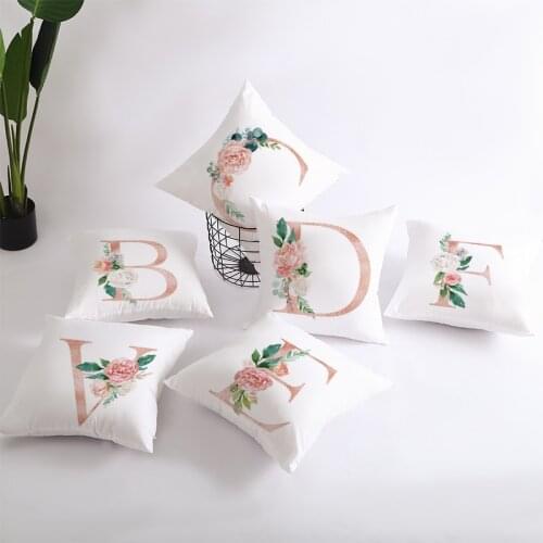 FANLUS Pink Letter Decorative Pillow Cushion Covers Pillowcase Cushions for Sofa Polyester Pillowcover cuscini decorative