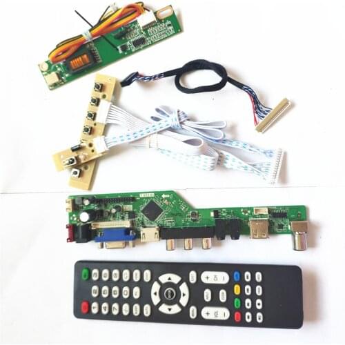 For LTN141AT02-001/101 keyboard+Remote+Inverter HDMI-Compatible VGA USB AV RF LVDS 1CCFL 30Pin LCD monitor T.V56 drive board