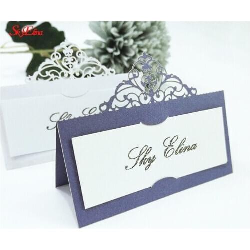 Hot 10Pcs Table Place Card Openwork Pattern Wedding Card Wedding Table Decoration Place Cards Party Decoration Birthday 8Z