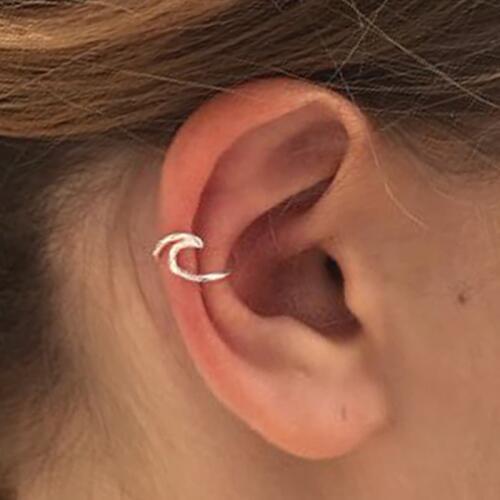 Hfarich Punk Waves Ear Climbers Earring for Women Minimalist Geometric Ear Crawler Bohemian Leaf Piercing Earings pendientes