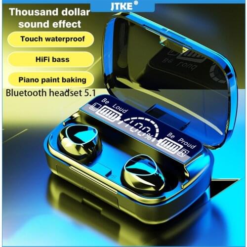 JTKE M10 TWS Wireless Headphones Bluetooth V5.1 Earphones 9D Stereo Sport Earbuds Waterproof Headsets 3500mAh Charging Box PK F9