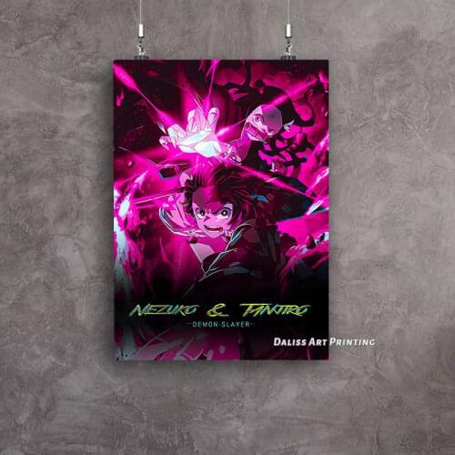 Canvas Anime Demon Slayer Tanjiro Pictures Home Decoration Paintings Poster HD Prints Wall Art Modular Living Room Framed
