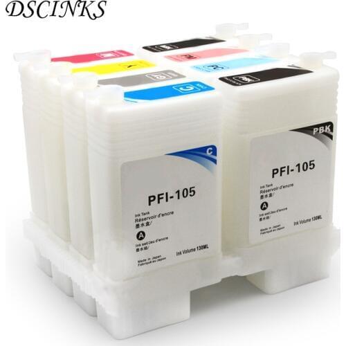 8 Pcs PFI-105 PFI-106 Refillable Ink Cartridge for Canon IPF6300S IPF6350S IPF6400S IPF6410S IPF 6300S 6350S 6400S 6410S PFI 105