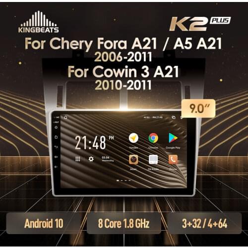 KingBeats Android 10 Octa-Core head unit HU 4G in Dash Car Radio Multimedia Video Player Navigation GPS For Chery Fora A5 A21 Cowin 3 A21 For Vortex Estina no dvd 2 din Double Din Android Car Stereo 2din