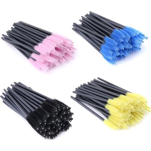 YSDO 50 pcs/bag eyelash brush disposable synthetic hair brush makeup brush nylon brush set makeup tools mascara brush