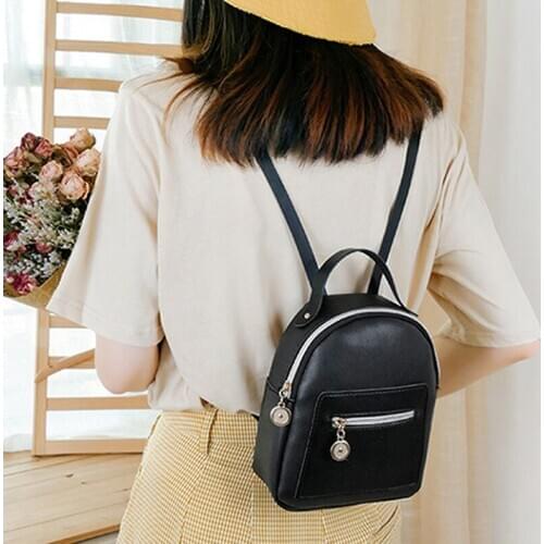 Multifunction School Backpack Bag Girls Fashion Small Backpack For Leisure Zipper Shoulder Bag Knapsack Mini Female