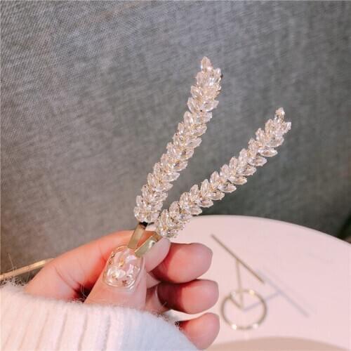 Fashion cute Ear of Wheat Hair Barrette Hair Clip Hairpin Girls rhinestone autumn Hair Accessories Women Headdress Wholesale