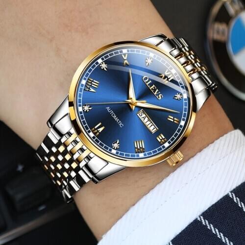 Fashion Stainless Steel Business Mechanical Watch Waterproof Mens Watch Automatic Watch
