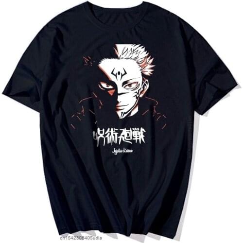 Harajuku Jujutsu Kaisen Yuji Itadori Mens Tshirt Summer Cool Unisex Short Sleeve Tshirts Anime Funny Graphic Streetwear T-Shirt