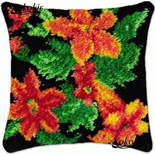 Latch hook rug kits diy throw pillow cross stitch kits embroidery needlework sets handmade Yarn Embroidery Pillowcase