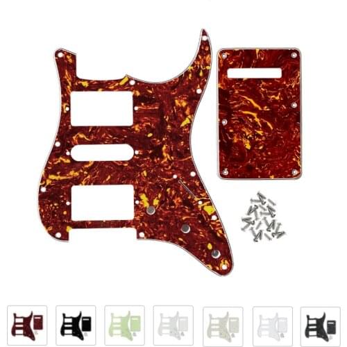 FLEOR 11 Hole HSH Electric Guitar Pickguard Scratch Plate & Back Plate & Screws for USA / Mexican ST Guitar Accessories