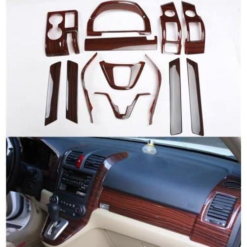 For Honda Crv Cr-v 2007 2008 2009 2010 2011 Interior Wooden Color Moulding Trim Center Console Gear Panel Cover Car Styling