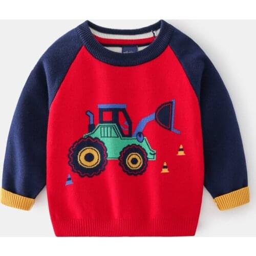 Toddler Kid Baby Boys Girls Clothes Autumn Winter Pullover Knit Top Car Cartoon Sweater Warm Knitwear Children Sweater