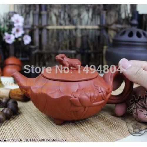 Authentic Yixing Teapot Famous Handmade Original Mine Purple Mud Kung Fu Tea LOTUS Pot