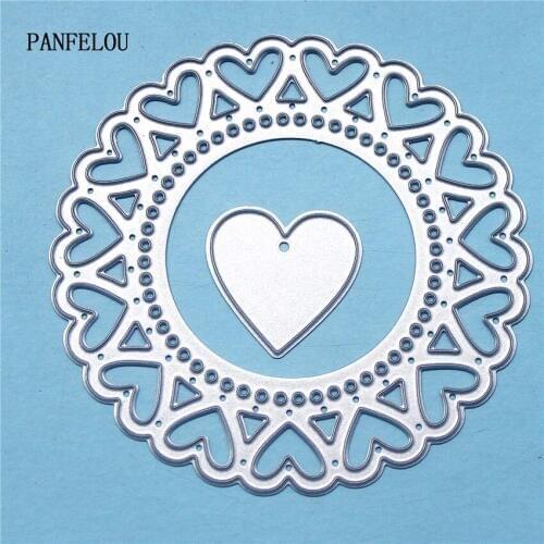 PANFELOU Metal craft Love ring ornament paper die cutting dies for Scrapbooking/DIY Easter wedding Halloween cards