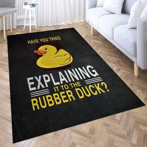 Programmer Duck Carpet for Living Room 3D Anime Cartoon Rug Gamer Teen Room Bedside Lounge Rug Kids Children Floor Mats