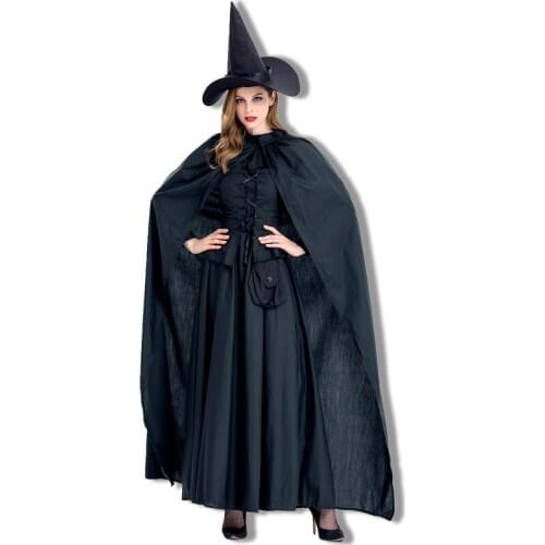 Parent outfit Black Witch Dress Sorceress Cosplay Adult Halloween Party Costume Dresses