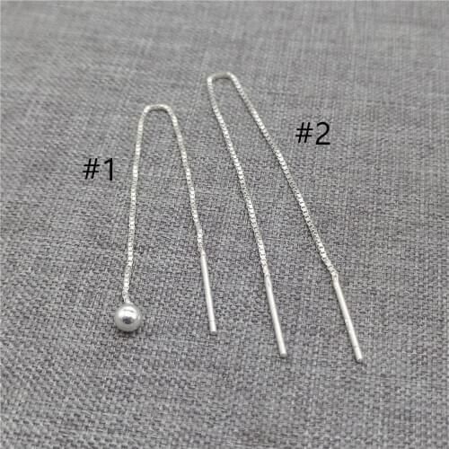 5prs Sterling Silver Box Chain Ear Threaders Earring Threads for Earring Making