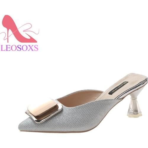 Pointed flat slippers Female summer fashion 2019 new toe cap wear Cool drag girl Womens half slippers