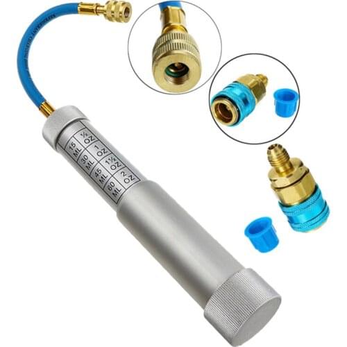 Oil & Dye Syringe 1/4 inch Sae R134A 2Oz Manual Oiler Automotive Air Conditioning Coolant Filling Tube Injection Tool
