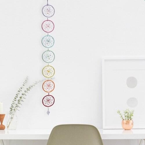 Nordic Chakra Muladhar Dreamcatcher 7 Rings Colorful Dream Catcher Home Wall Hanging Decor & Car Pendant Ornament Gift