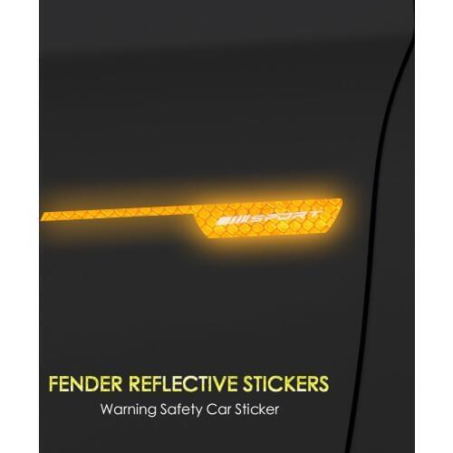 Reflective Tape Mark Car Front Side Fender Door Decal Emblem Badge Sticker For Mercedes Benz W205 W204 A C E Class Accessories