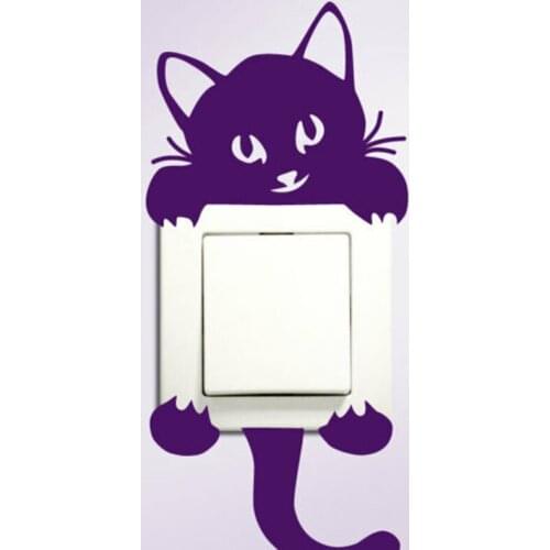 Wall Tattoo Wall Sticker Wall Decal Nursery Cat Light Switch Vinyl Decal Sticker Various Colours & Sizes