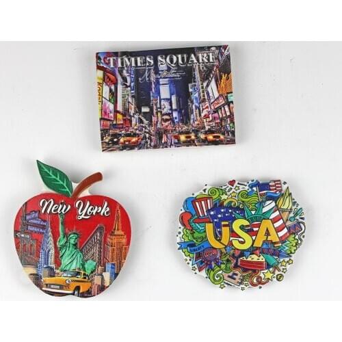 USA Tourist Gifts New York Time Square 3D Resin Refrigerator Magnetic Stickers United States Travel Fridge Magnet Souvenir