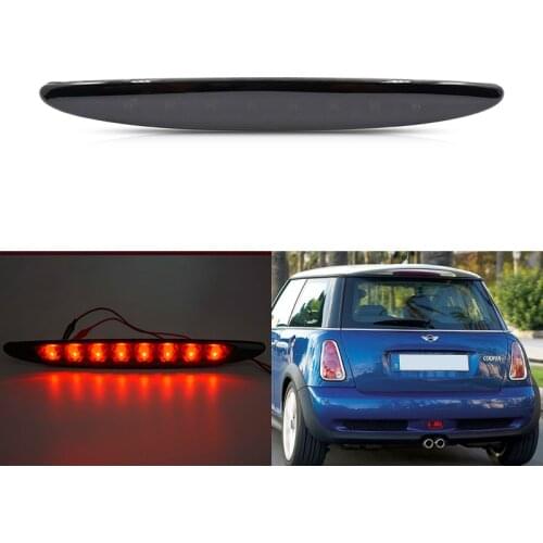 Smoked Bright Red 8-Led High-Mount Third 3rd Brake Light For Mini Cooper Hatchback Base S 2002-2006 OEM: 63256935789