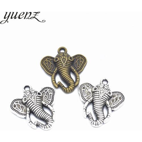 YuenZ 5 pcs Antique Silver color Elephant Charms European Bead Charm fit for styl Necklace DIY Metal Jewelry Making D9152