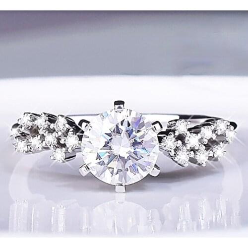 Meteor Sparkle Round Ring 925 Sterling Silver Luxury Engagement Wedding Exquisite Original Design Cute Romantic Diamond Jewelry