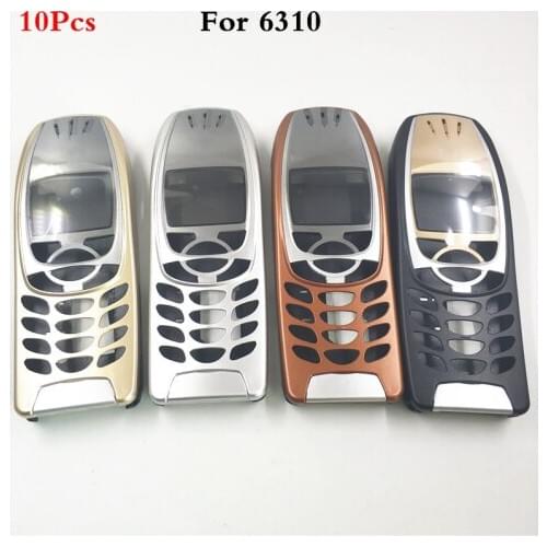 10Pcs/Lot For Nokia 6310 Cover Case Housing 6310i Battery Door Middle Frame Front Bezel Replace Part (NO Keyboard Keypad)