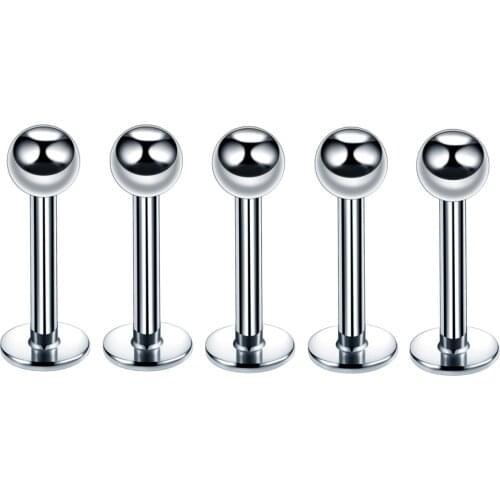 10PCS Labret Piercings for Women Men Jewelry 16G Ball Labret Lip Ring Nose Ear Bar Stud Stainless Steel Body Piercing Jewelry