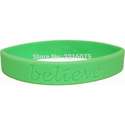 300pcs Debossed Religious Believe wristband silicone bracelets free shipping by DHL express