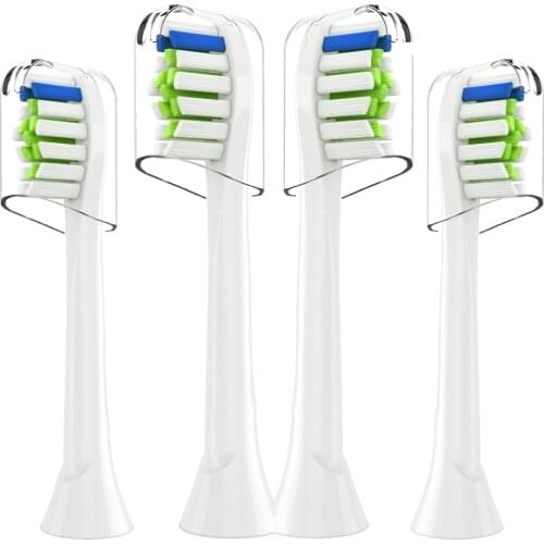 4Pcs Replacement Toothbrush Heads with Caps for Philips Sonicare Toothbrush Heads fit models Begin with "HX3" "HX6" "HX9" series