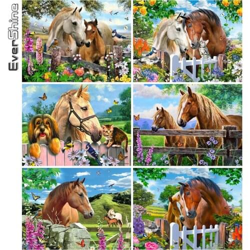 Evershine 5D DIY Diamond Painting Horse Picture Of Rhinestones Diamond Embroidery Sale Mosaic Animals Craft Kit Home Decoration