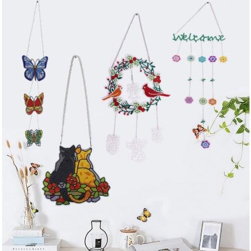 Diamond Painting Pendant Special Shape Drill Diamond Mosaic 5D DIY Hanging Pendants Home Door Decoration Ornaments Handicrafts