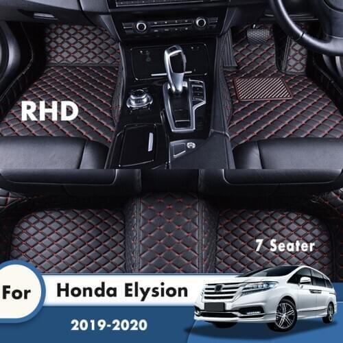 RHD Car Floor Mats For Honda Elysion 2020 2019 7 Seater Auto Interiors Accessories Styling Custom Leather Front And Rear Side
