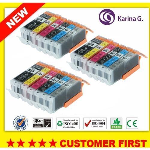 18PCS ink cartridge For Canon PGI-550 CLI-551 For CANON MG6350 MG7150 iP8750 MG7550 printer with chip full ink GY