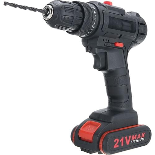 3/8" 21V Electric Cordless Impact Drill Set 2 Speed Electrical Screwdriver Drill With Battery Drill Bit Household Power Tool