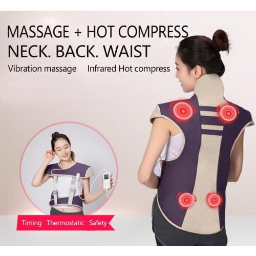 Electric Warm Shoulder Heating Brace Support Neck Pad Cervical Physical Therapy Spine for Back Posture Corrector