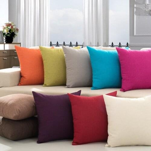 Four Seasons Colorful Linen Cotton Home Pillowcase Sofa Living Room Car Interior Home Decoration Pillowcase without Filling