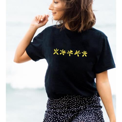 Casual Summer Nature T Shirt Eco Life Shirts Hiking Outdoor Tee Vanilla Flower Graphic Printed Women Tshirt Trendy