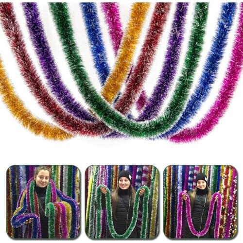 230cm Colorful Christmas Decoration Bar Tops Ribbon Garland Christmas Tree Ornaments 22 Colors Rattan Tinsel Party Supplies