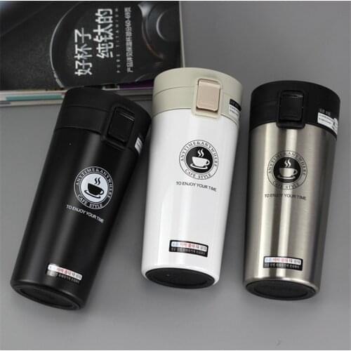 380ml Premium Stainless Steel Mark Cap Coffee Mug Car Travel Home Office Vacuum Thermal Non-slip Tumbler Water Tea Mugs