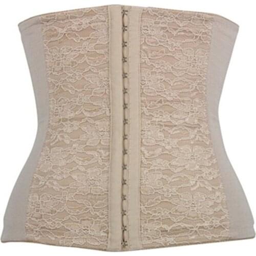 Womens Underbust Corset Tops Lace Steel Bone Waist Trainer Slimming Bustier Plus Size